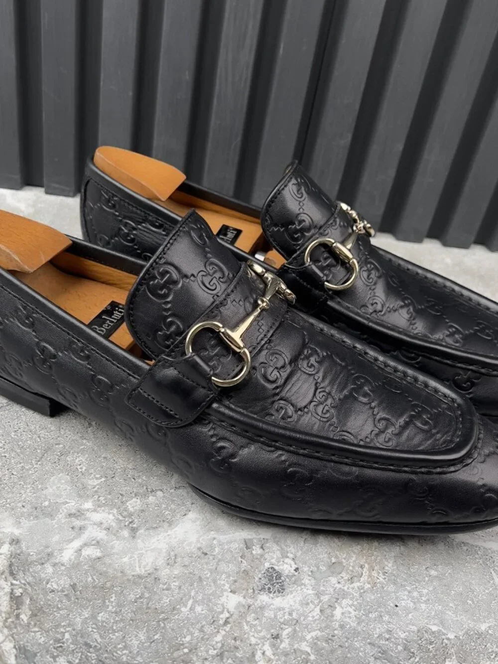 Gucci Tom Ford Era Loafers GG Monogram Embossed Black Leather 10 US or 43.5 EUR